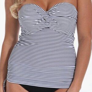 Panache White with Black Stripe AnyaTankini 36FF